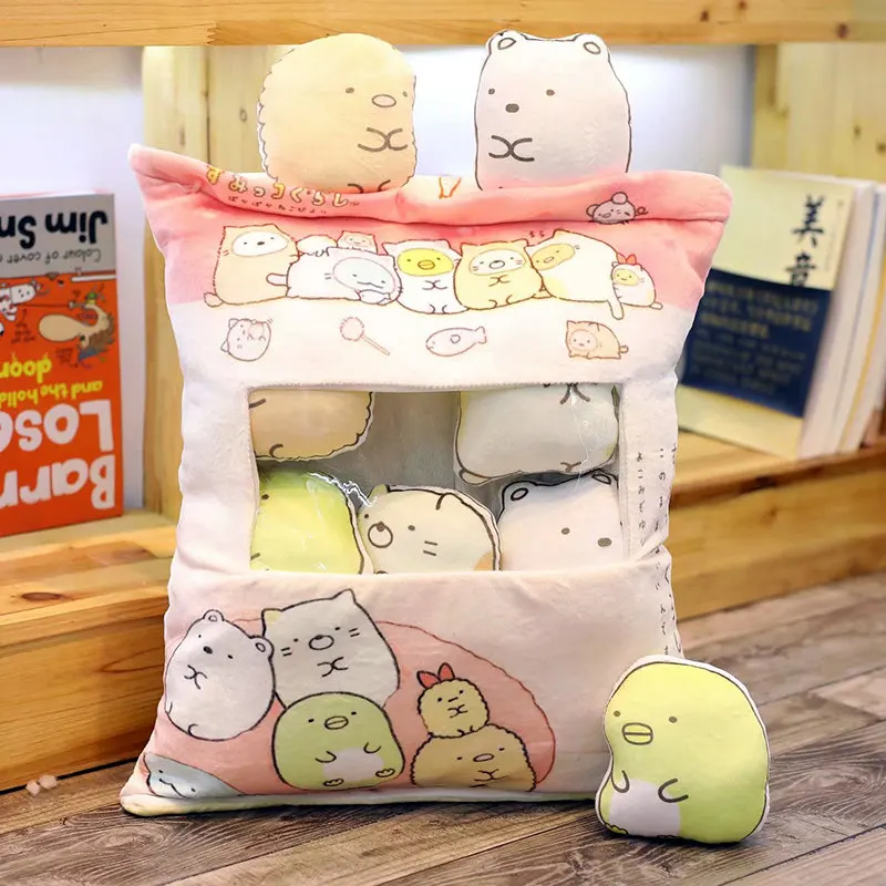 Красный Сумка из мелодии Единорог Pom Sumikko Gurashi плюшевая аниме фигурка кукла креативная Подушка подарок на день Святого Валентина подарок - Цвет: Красный