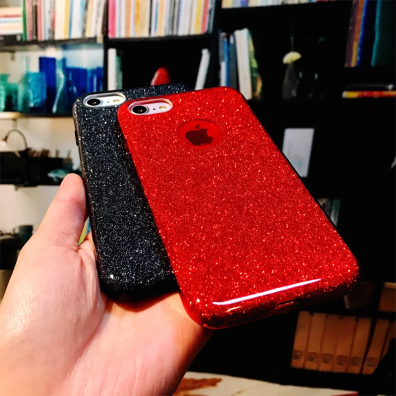 GerTong TPU PE PC Блестящий чехол для телефона для iPhone 7 8 6S 6 Plus X 5S SE 5 S 10 десять Блестящий Золотой Розовый Блестящий чехол
