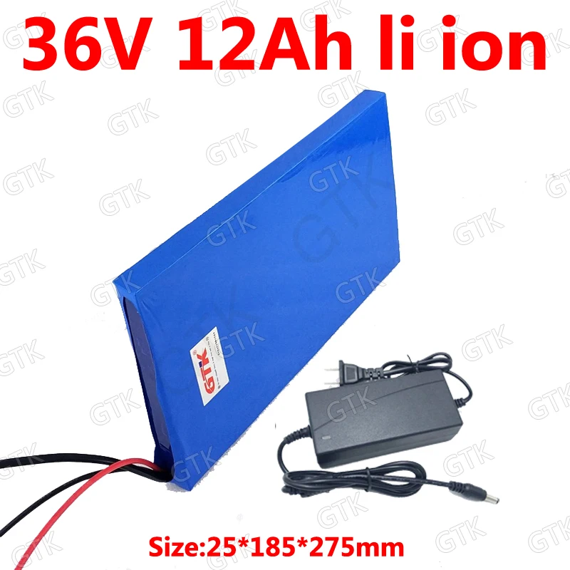 GTK бесплатно настроить размер 36 v 12ah литий-ионный аккумулятор 18650 BMS для 350 w 550 w Электрический скейтборд скутер ebike+ 2A зарядное устройство