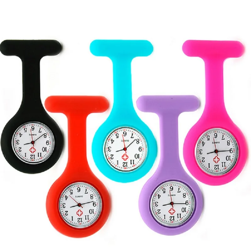 Pocket Watch Nurses Watches Quartz Medical Clock With Clip Doctor Fob Brooches Silicone Tunic Batteries 2018 Wholesale | Наручные часы