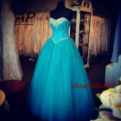 ANGELSBRIEP Sweet 16 Quinceanera платья 2021 Роскошные милые с кристаллами из тюля для особых
