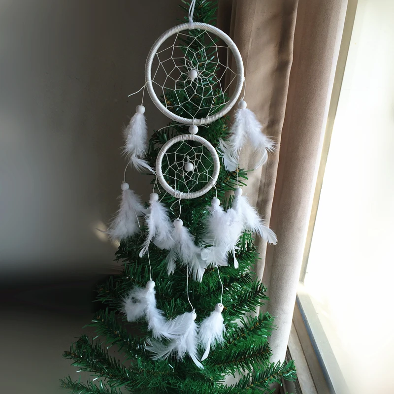 

Dream Catcher white feather decoraton christmas tree hanging home decor