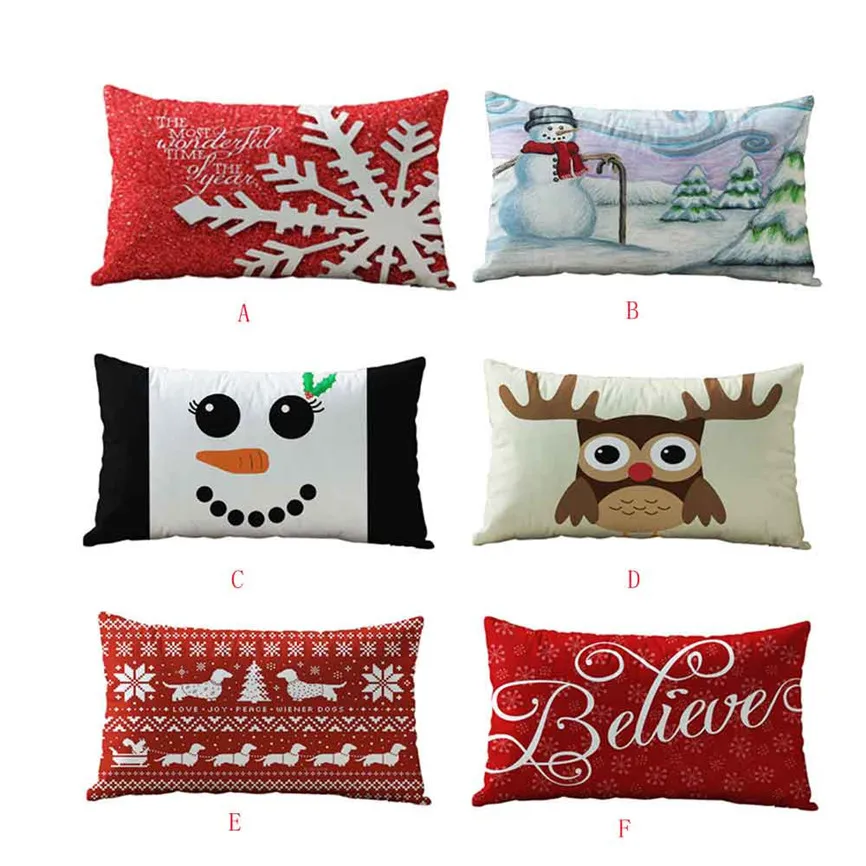 Рождественская наволочка для дивана прямоугольная хлопковая наволочки подушки