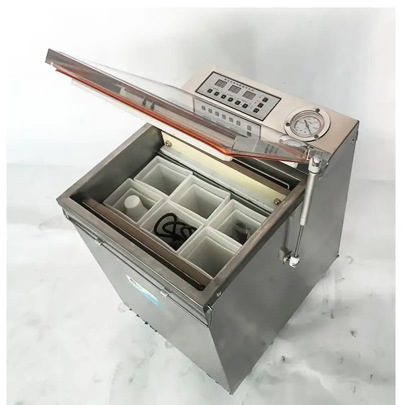 Настольная полуавтоматическая вакуумная упаковочная машина для чая риса рыбы