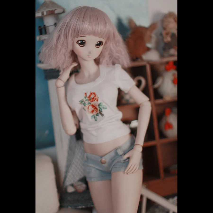 Cataleya новая BJD SD кукольная одежда белая футболка+ короткие джинсы
