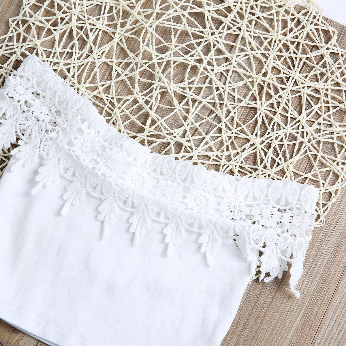 2 предмета милые летние кружевные хлопковые белые топы для маленьких девочек