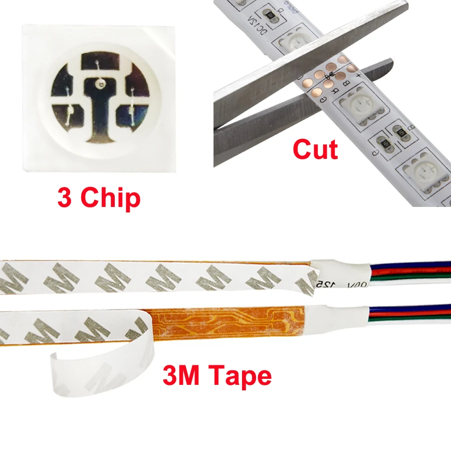 5 светодио дный м Светодиодная лента RGB 5050 SMD гибкая светодиодная не водостойкая DC