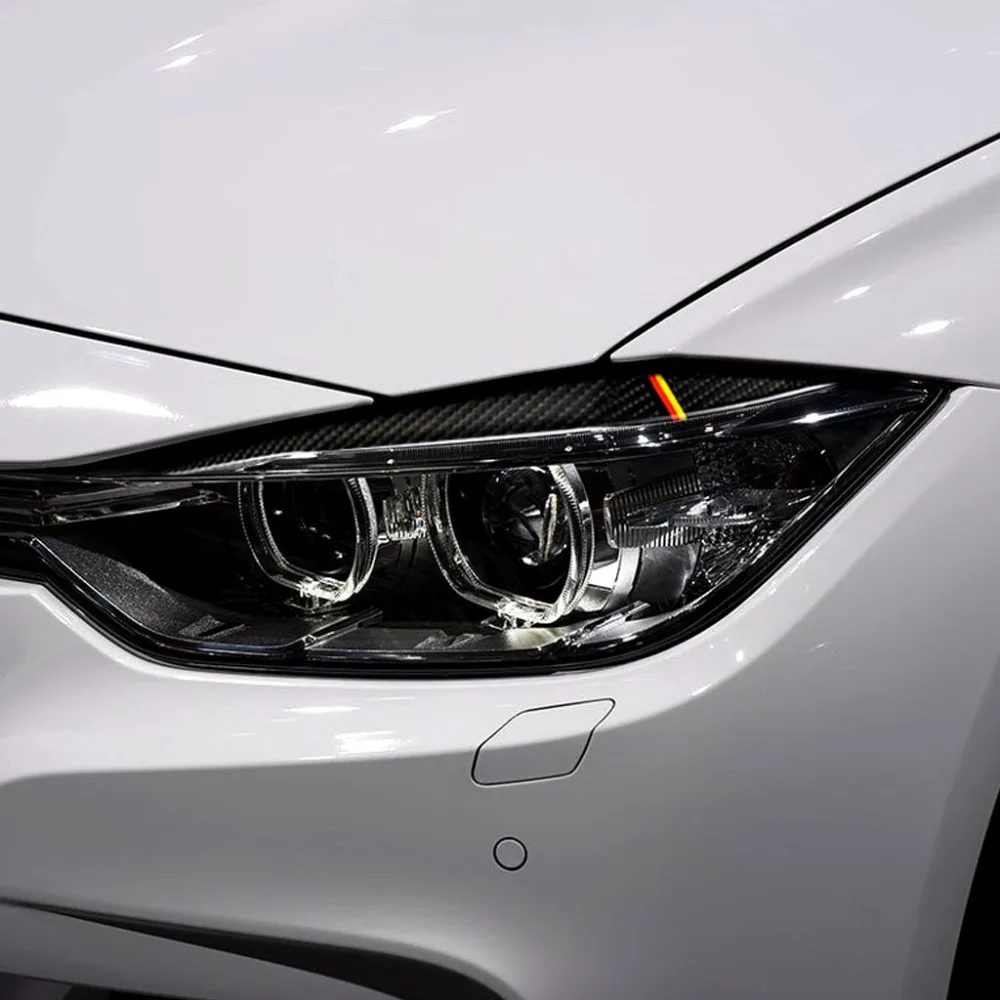 1 пара углеродного волокна фара Брови Веки Накладка для BMW F30 3 серии 13-15 320i 325i 316