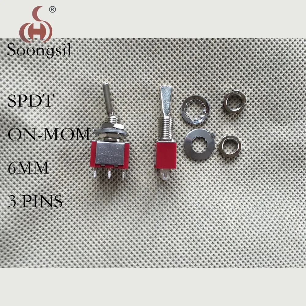 Momentary Flat Handle Switch RED 3 Pin MOM-ON 6MM Promotion Return Automatically CQC Silver Point Toggle 12V | Строительство и