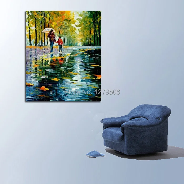 

Handpainted 3D Knife Streetscape Oil Painting On Canvas Scenery Picture Wall Art Street Landscape Painting for wall decoration