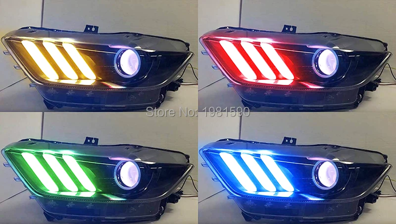 1 комплект RGBW светодиодный DRL лампа-панель наборы для Ford Mustang- автомобильные огни Дневные ходовые огни