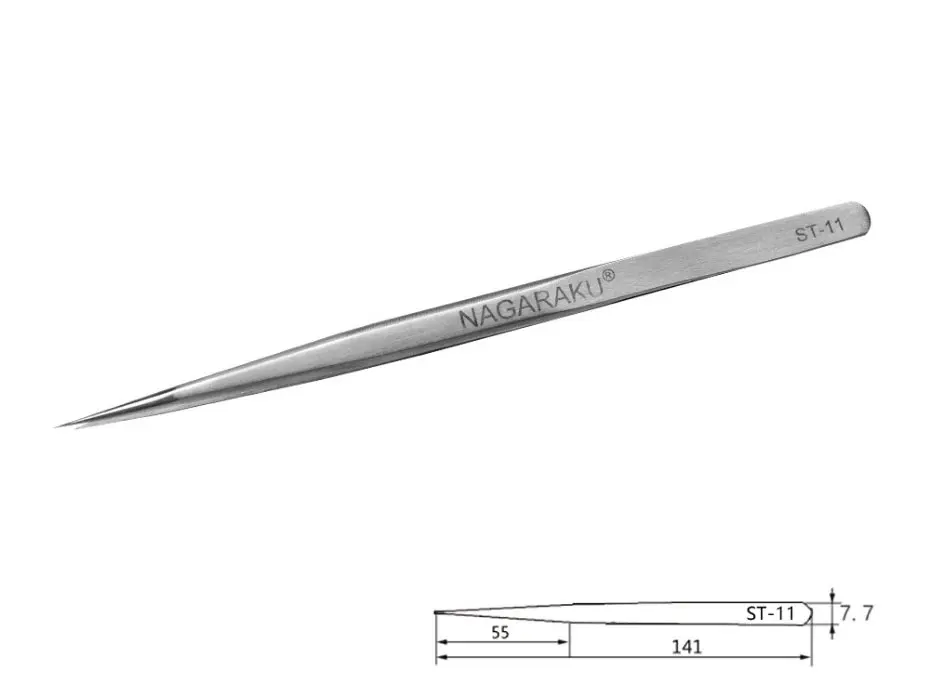 Nagaraku нержавеющая сталь Tweezers Пинцет особенно для норки наращивание ресниц ресницы изогнутые прямые клип пинцеты