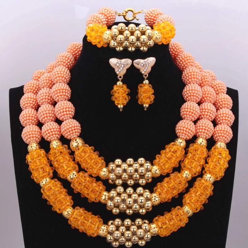 Милый розовый комплект ювелирных изделий ожерелье из ткани колье каскадом для