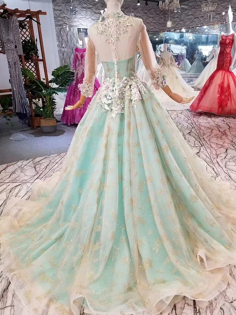 Vestido дебютантное бальное платье Бальные платья салатовый с открытыми плечами 3D цветы сладкий 16 платье Vestidos De 15 Anos