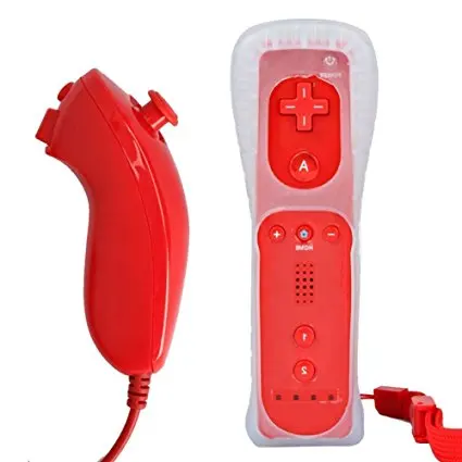 Красный Беспроводной геймпад для nintendo wii с дистанционным управлением без движения плюс+ ДЖОЙСТИК Nunchuck для nintendo wii аксессуары - Цвет: Красный