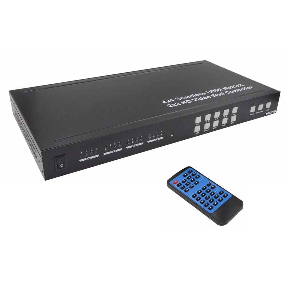 PUZHIJIE PZJ SMX44 бесшовный 4x4 HDMI матричный переключатель с четырьмя картинками