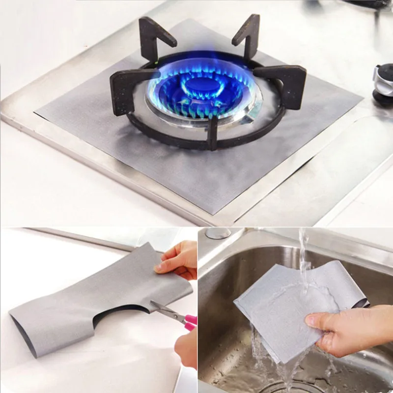 1Pc Glass Fiber Gas Stove Protectors Reusable Burner Cover Liner Mat Pad Home Kitchen Tools Fit Almost Stoves | Дом и сад