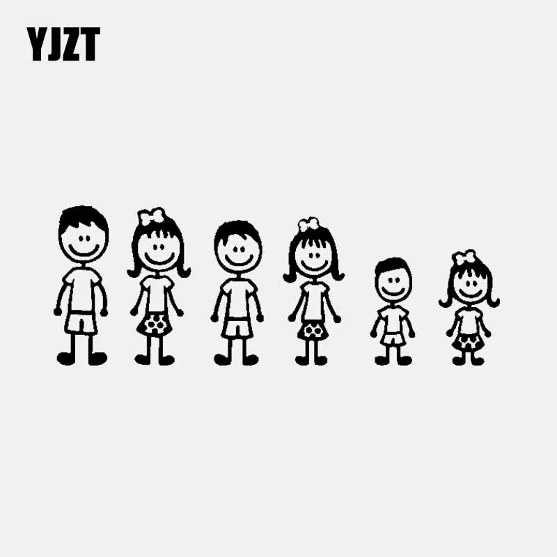 

YJZT Family Decal Car Sticker Vinyl Lovely Children Black/Silver C3-2063