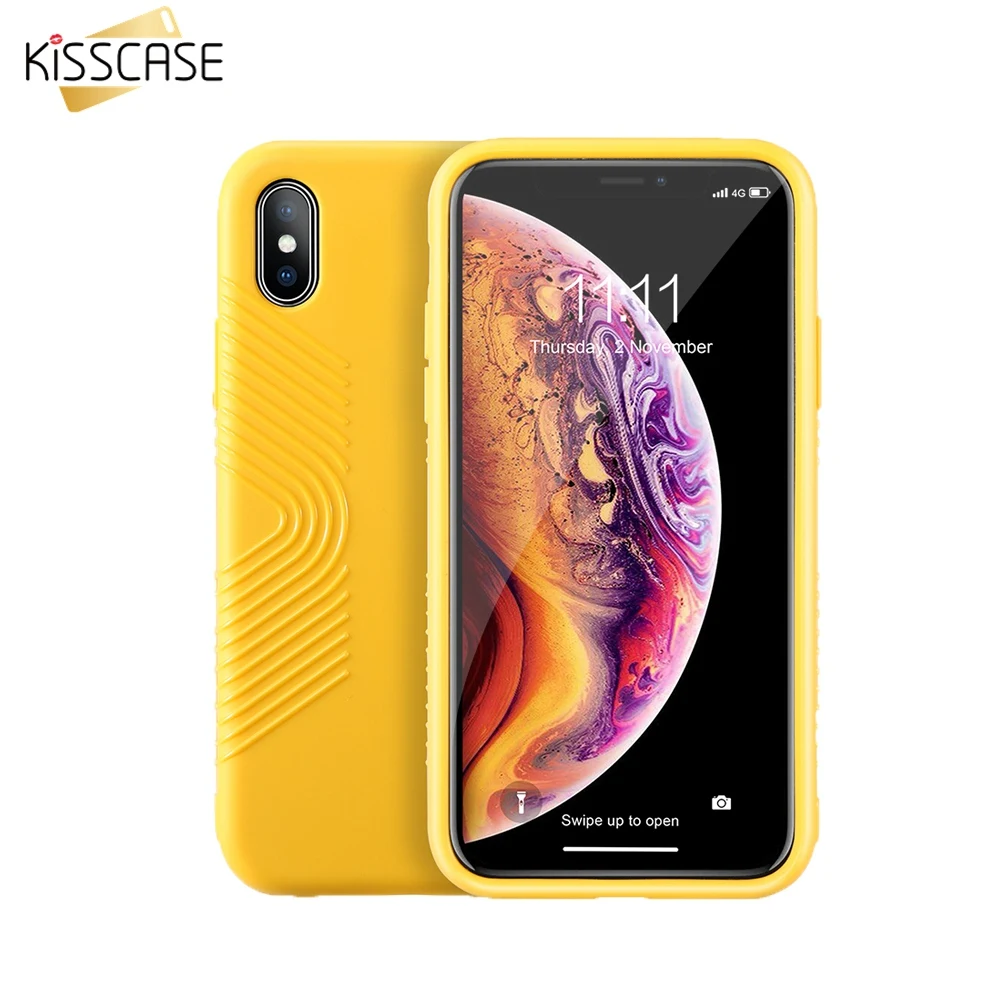 KISSCASE Texture Clear Case for iPhone 7 8 plus X XS Shockproof Phone case MAX XR 6 6S Plus Soft TPU Cover Capa |