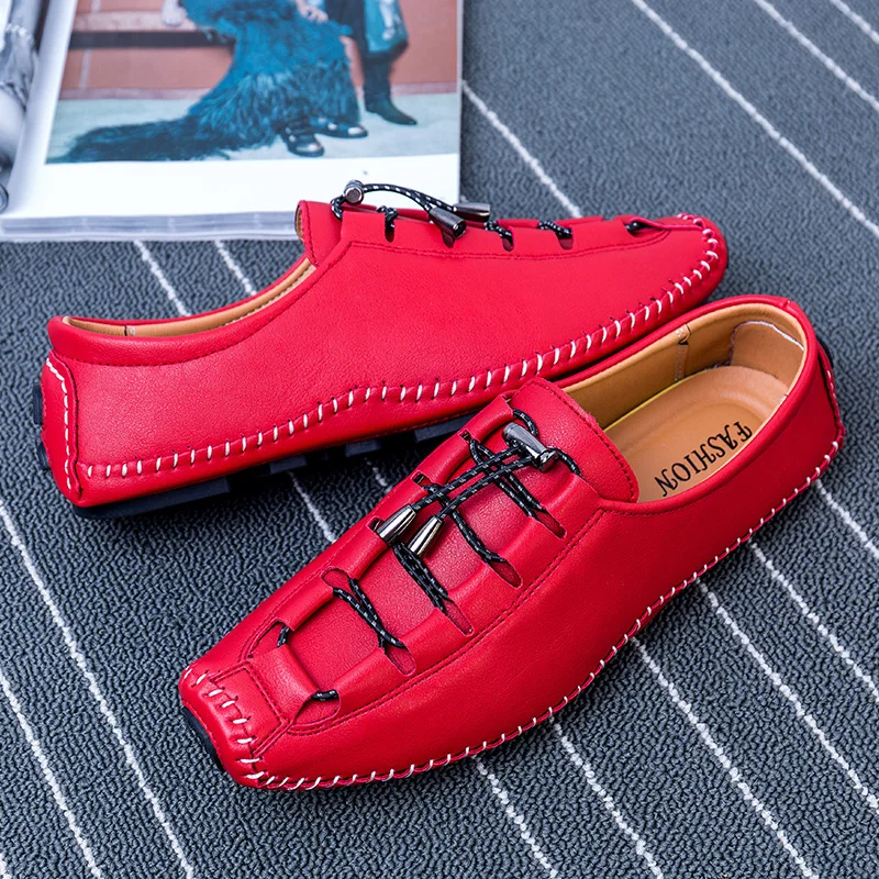 Thestron Men Leather Shoes Casual Footwear Red Black Sliver Brown Fashion Male Designer 2019 Autumn New | Обувь