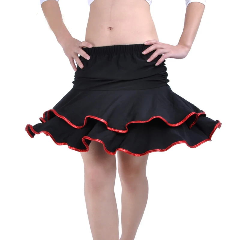 

Women Fashion Skirt Two Layers Colorful Sequin Wave Edge Latin Dance Short Skirt Sexy Dancing Club Skirts Cheerleading