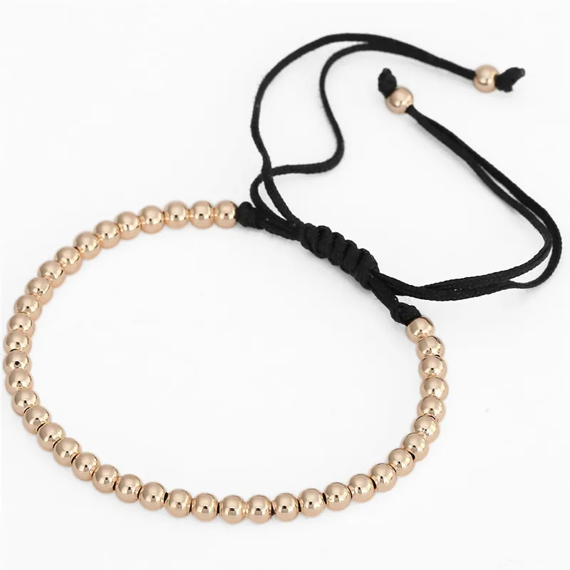Женский браслет Макраме NADEEM медный плетеный с медными бусинами 4 мм|bracelet jewelry|bangle