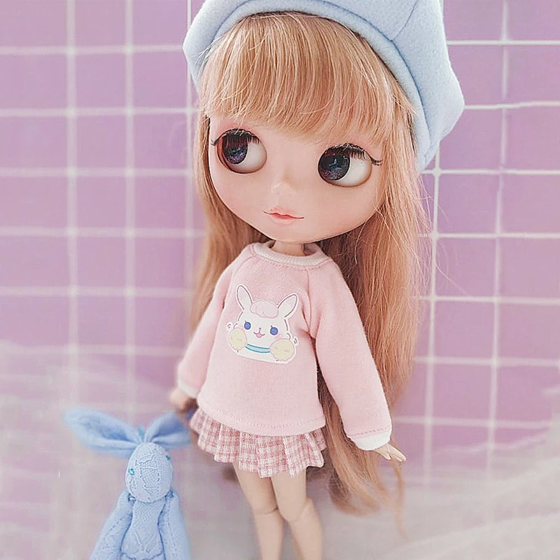 2 шт./компл. милые розовые рубашки с длинным рукавом + юбка для holala Azone Licca Blyth 1/6