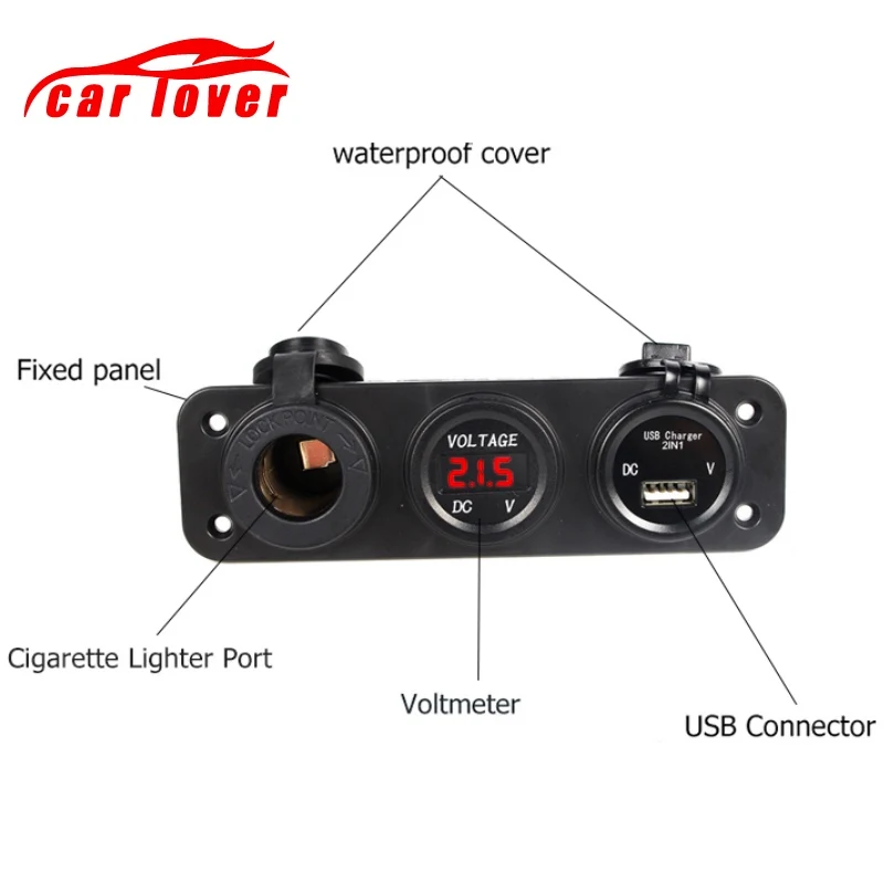 DC 12 24V двойной USB порт автомобильное зарядное устройство прикуриватель адаптер