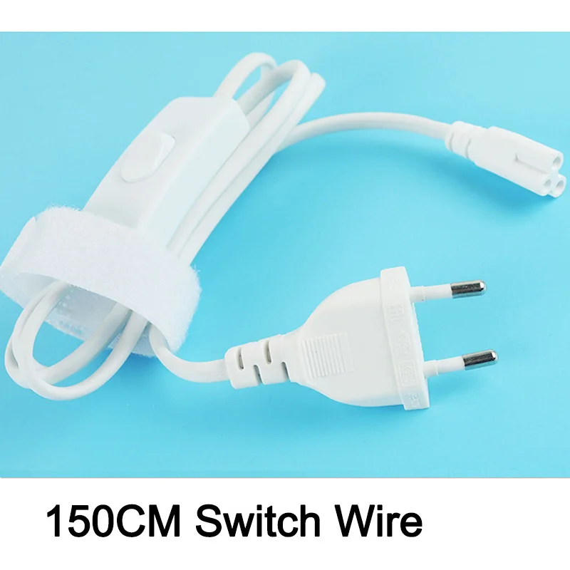 EU3pin 220v 60 см 9 Вт светодиодный трубки T5/1 5 м кабель переключателя гибкий провод/30 с