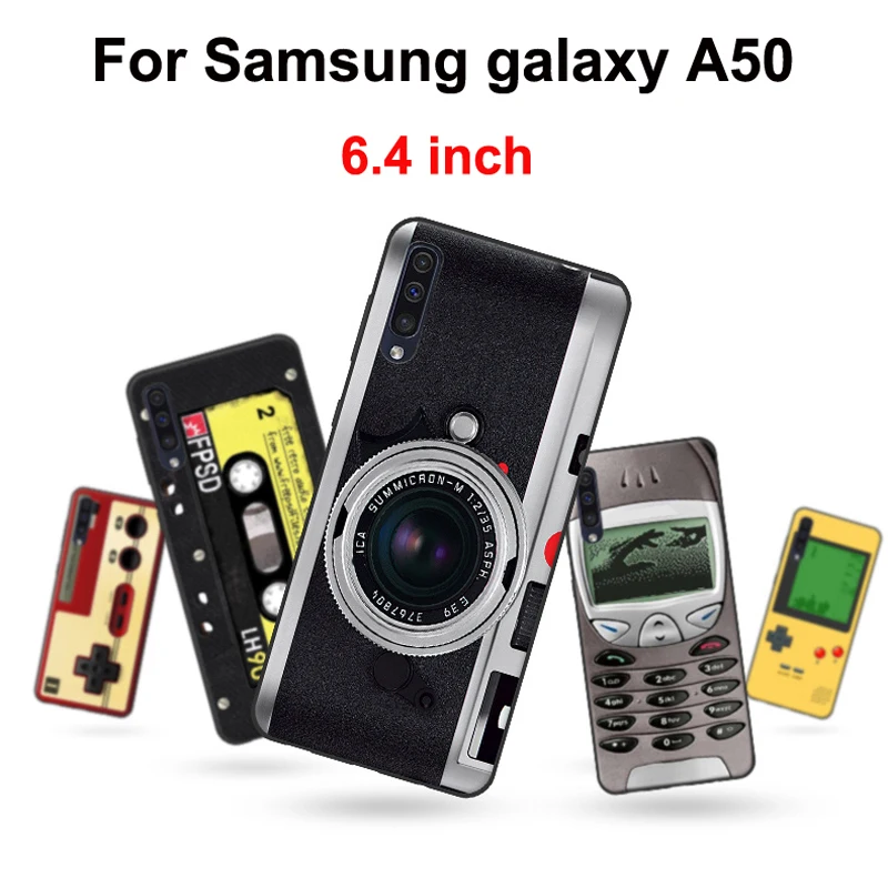 Чехол в стиле ретро для Samsung Galaxy A50 Силиконовая накладка на заднюю панель с