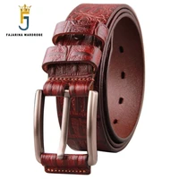 fajarina mens personality vintage crocodile pattern cow skin leather retro belts thick lines alloy buckle belt men n17fj203