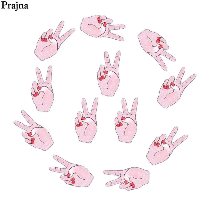 Prajna 10 шт. нашивки на палец утюгом одежду с вышитым логотипом Ага оптовая продажа