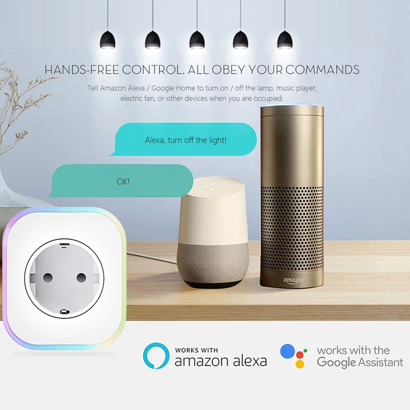 ЕС Европейский Wi Fi WiFi Wlan умная розетка адаптер для Amazon Alexa Echo Google Assistant Homekit Mini