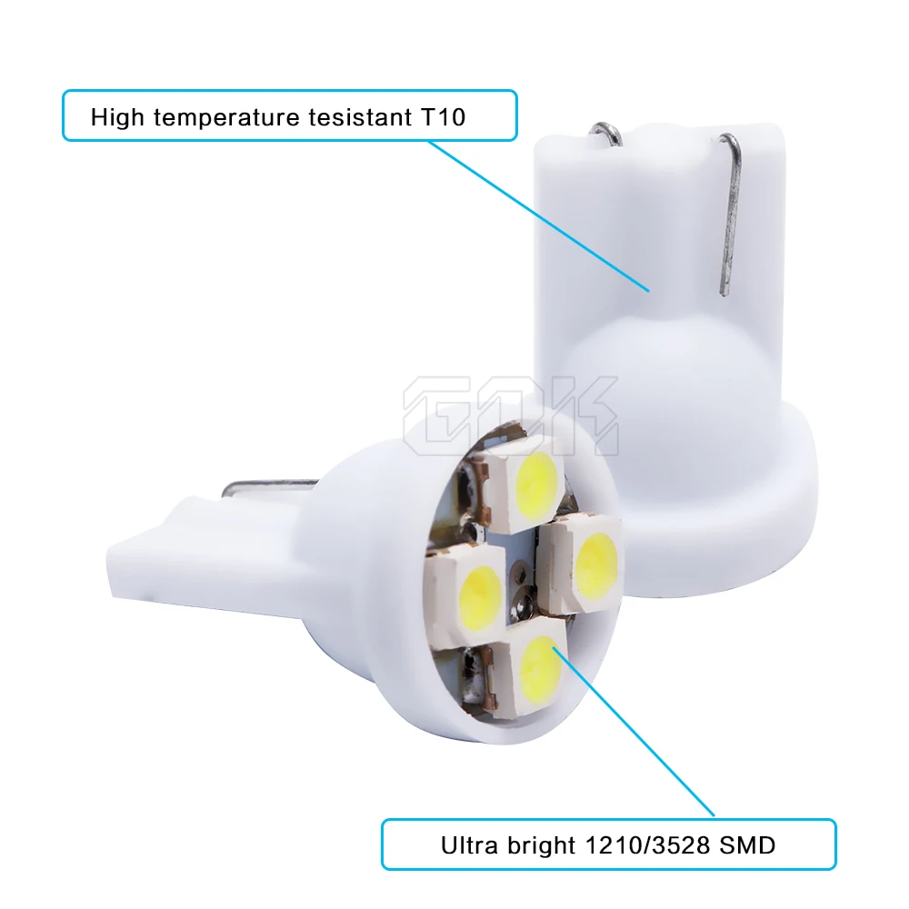 20 X Автомобильный светодиодный T10 194 W5W t10 4 smd 1210 3528 клиновидный светильник лампа 4SMD