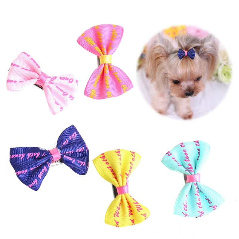 

Beauty Pet Grooming Accessories Colorful Cat Dog Hair Bows Hair Clips 5Pcs APR1_35