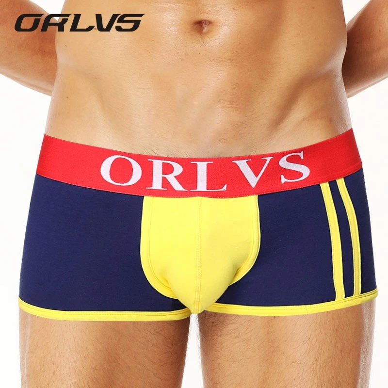 Мужское хлопковое нижнее белье ORLVS черные однотонные боксеры дышащее мягкое для
