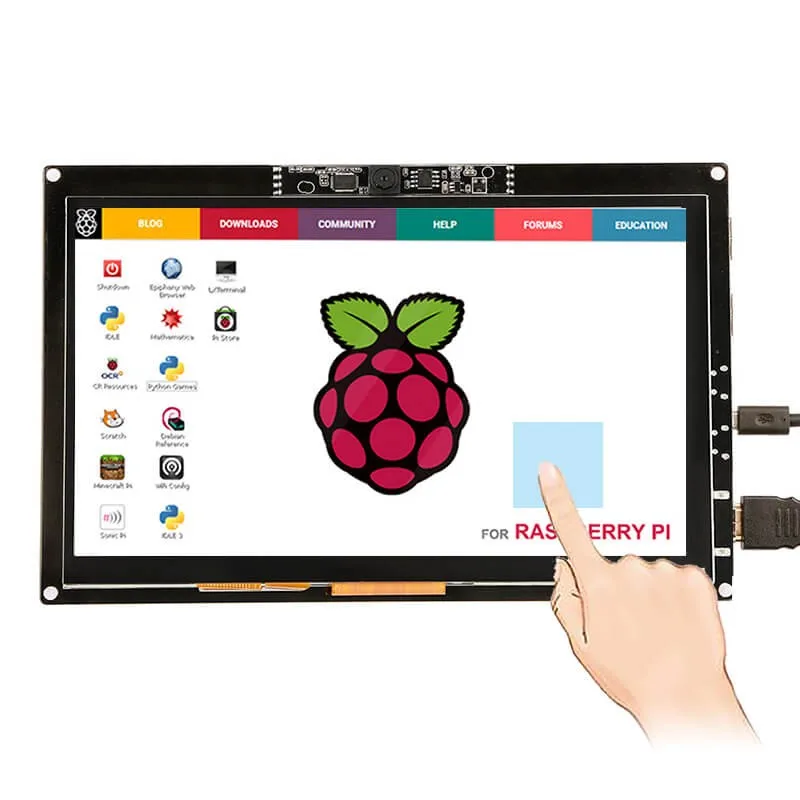 Elecrow 7 inch 1024 X 600 Capacitive Touch Screen with 720P Camera for Raspberry Pi MacBook Pro Windows 10 LCD Module Display