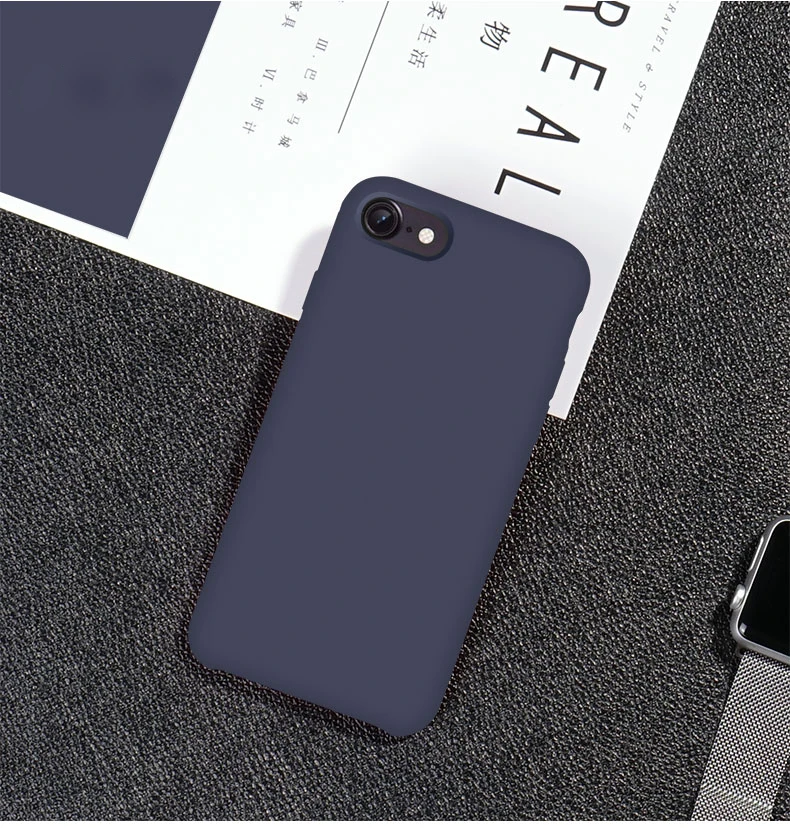 Konsmart жидкий силиконовый чехол для телефона для Apple iPhone X XR XS Max 6 6s 7 8 Plus противоударный мягкий ТПУ простой чехол
