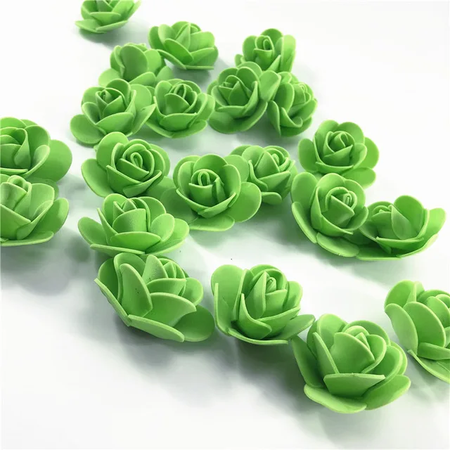 100pcs Light Green 1 шт. 15 см/20 см/35 см пена Роза медведь плесень DIY игрушка Искусственный цветок розы медведь пластик медведь розы собака удачи модель - Цвет: 100pcs Light Green