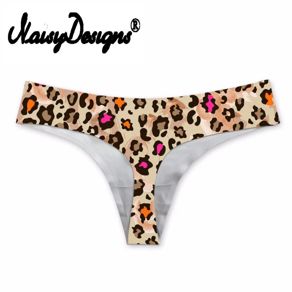 NoisyDesigns Leopard Для женщин бесшовное нижнее белье секси Женщин Трусики стринги трусы