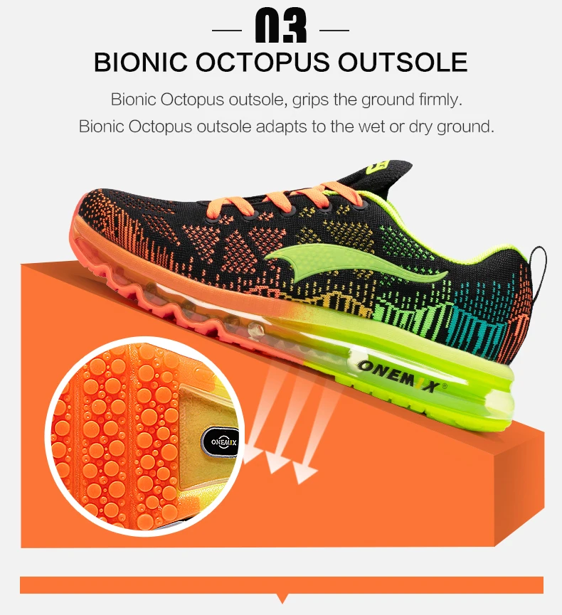 ONEMIX Men's Sport Running Shoes Music Rhythm Men's Sneakers Breathable Mesh Outdoor Athletic Shoe Light Male Shoe Size EU 39-47