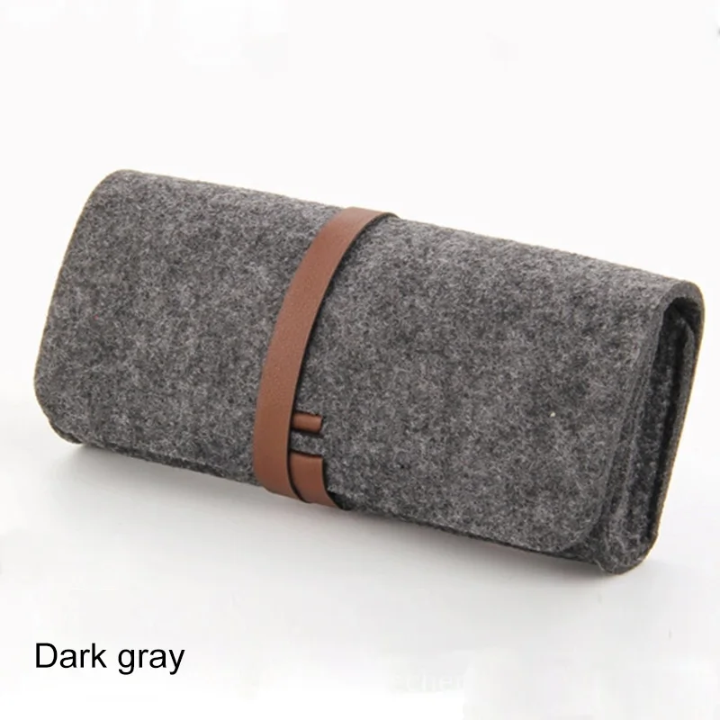 Dark grey Zyomy застежка на пояс очки аксессуары легко носить войлочные мешочки для солнцезащитных очков 1 шт. портативные мягкие очки упаковка очки Твердые чехлы - Color: Dark grey