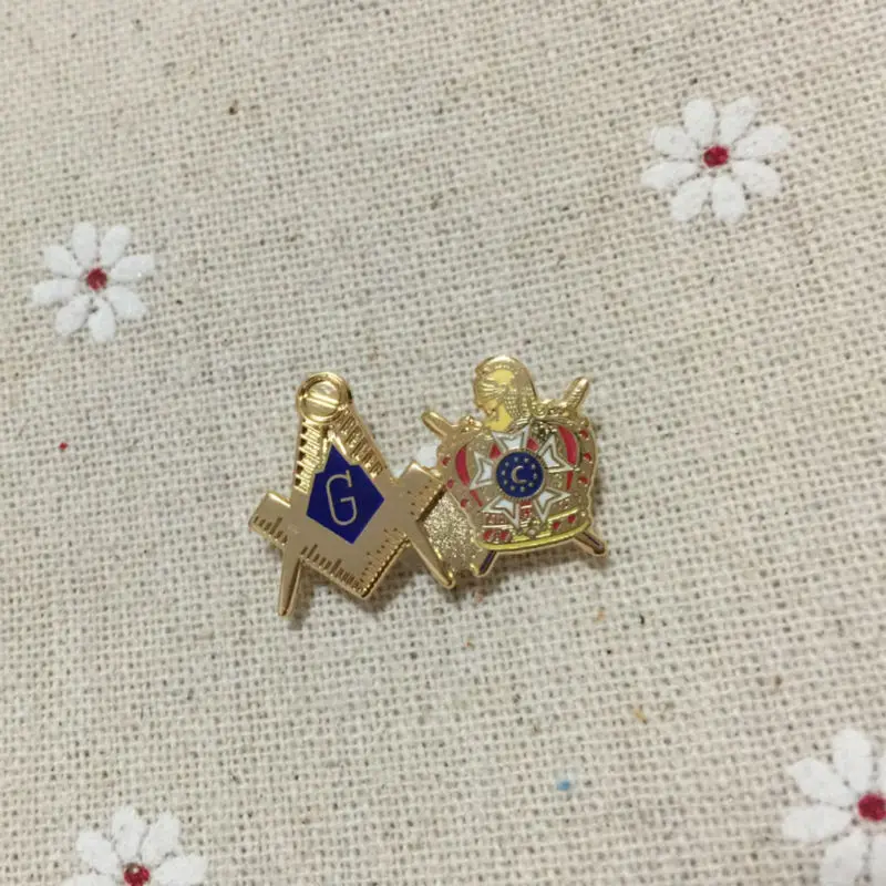100pcs mason freemason INTERNATIONAL ORDER OF DeMOLAY masonic square and compass lapel pin badges brooch for the lodge | Дом и сад