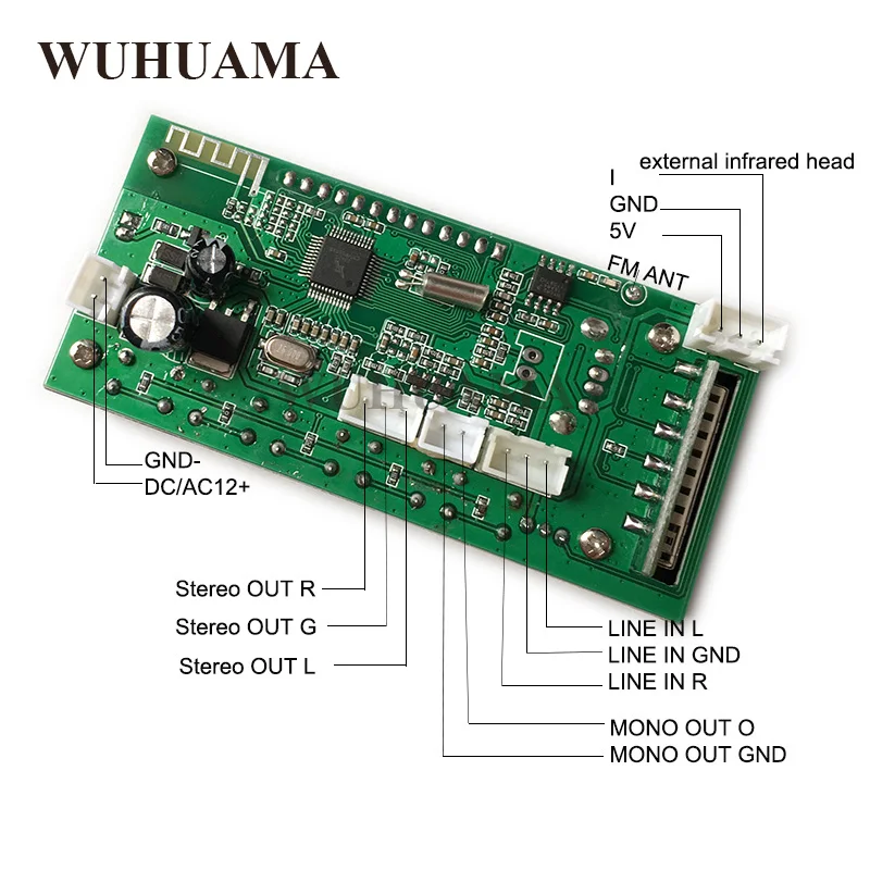Bluetooth автомобильное стерео FM радио MP3 аудио плеер модуль DC/AC 7/12/16 в USB SD моно