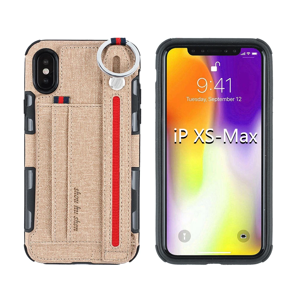 Khaki Джинсовый браслет из искусственной кожи чехол для iPhone X XS MAX XR 6 6s 7 8 Plus противоударный флип многофункциональный чехол-кошелек с отделением для карт - Цвет: Khaki