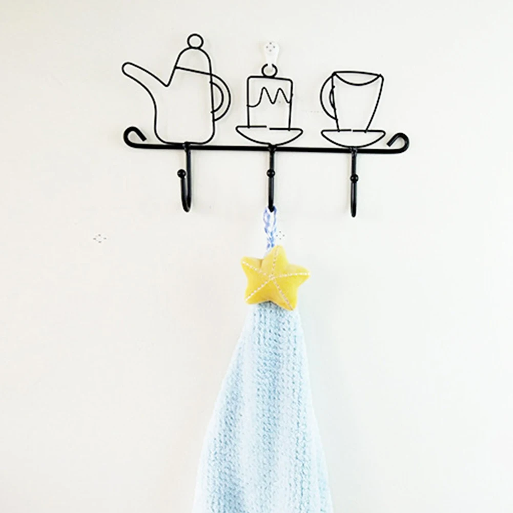 Key Hanger Pastoral Style Hook Multifunctional Coat Durable Teapot Shaped Iron Home Supplies Decoration | Дом и сад