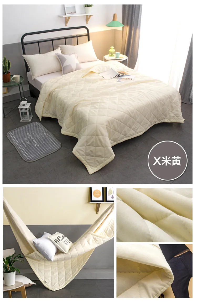 Новое однотонное летнее одеяло розового и белого цвета для кровати стеганый