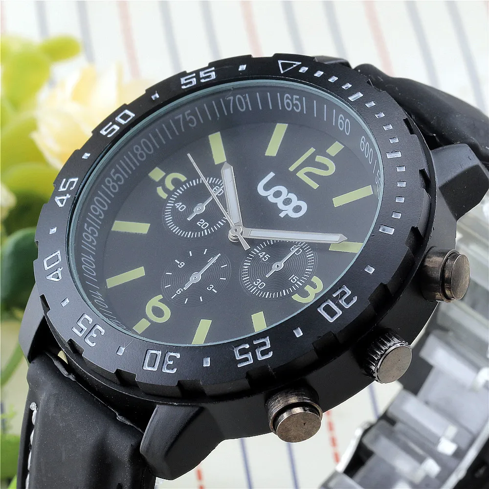 Популярные спортивные бренды V6 Новый резинкой кварцевые часы Для мужчин