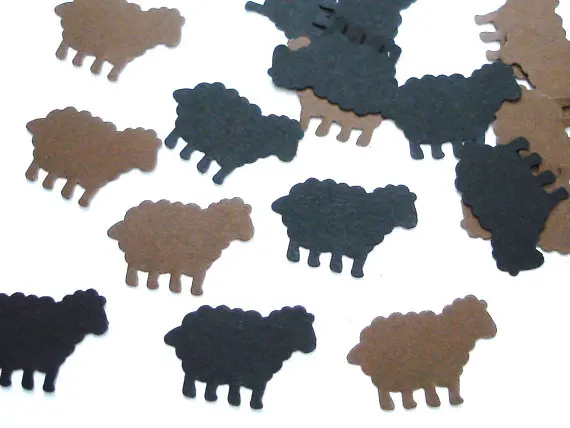 Коричневые и черные овцы Confettis День рождения Свадьба Свадебный детский душ