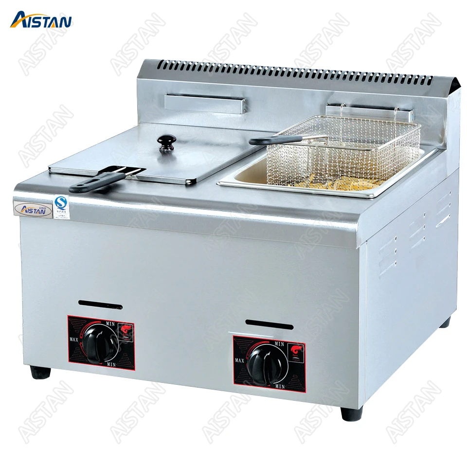GF71/GF72 коммерческий газ lgp фритюрница для картофельных чипсов курица жареное масло фритюрница с 1 или 2 резервуарами из нержавеющей стали